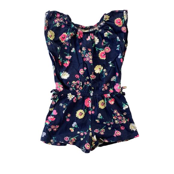 OshKosh Navy Floral Romper - Picture 1 of 5